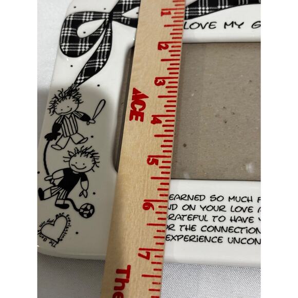 Vintage I love my Grandma Picture Frame Poem Sentiment Children 4" x 6" pottery - Picture 8 of 11
